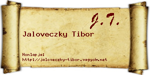 Jaloveczky Tibor névjegykártya